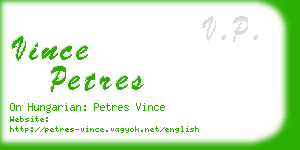 vince petres business card